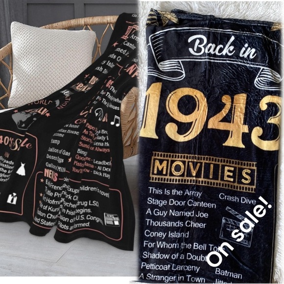 New soft cozy comfortable light throw blanket “Back in 1943”, OS - Picture 3 of 8